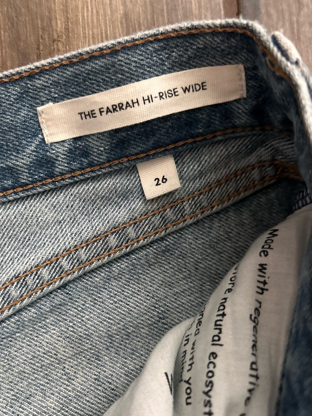 Aritzia Denim Forum The Farrah Hi-Rise Wide Leg Jeans in Light Wash Sz 26 - Picture 7 of 7